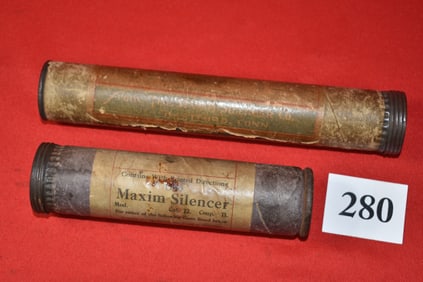 (2) Vintage “The Maxim Silencer Co.” mailing tubes
