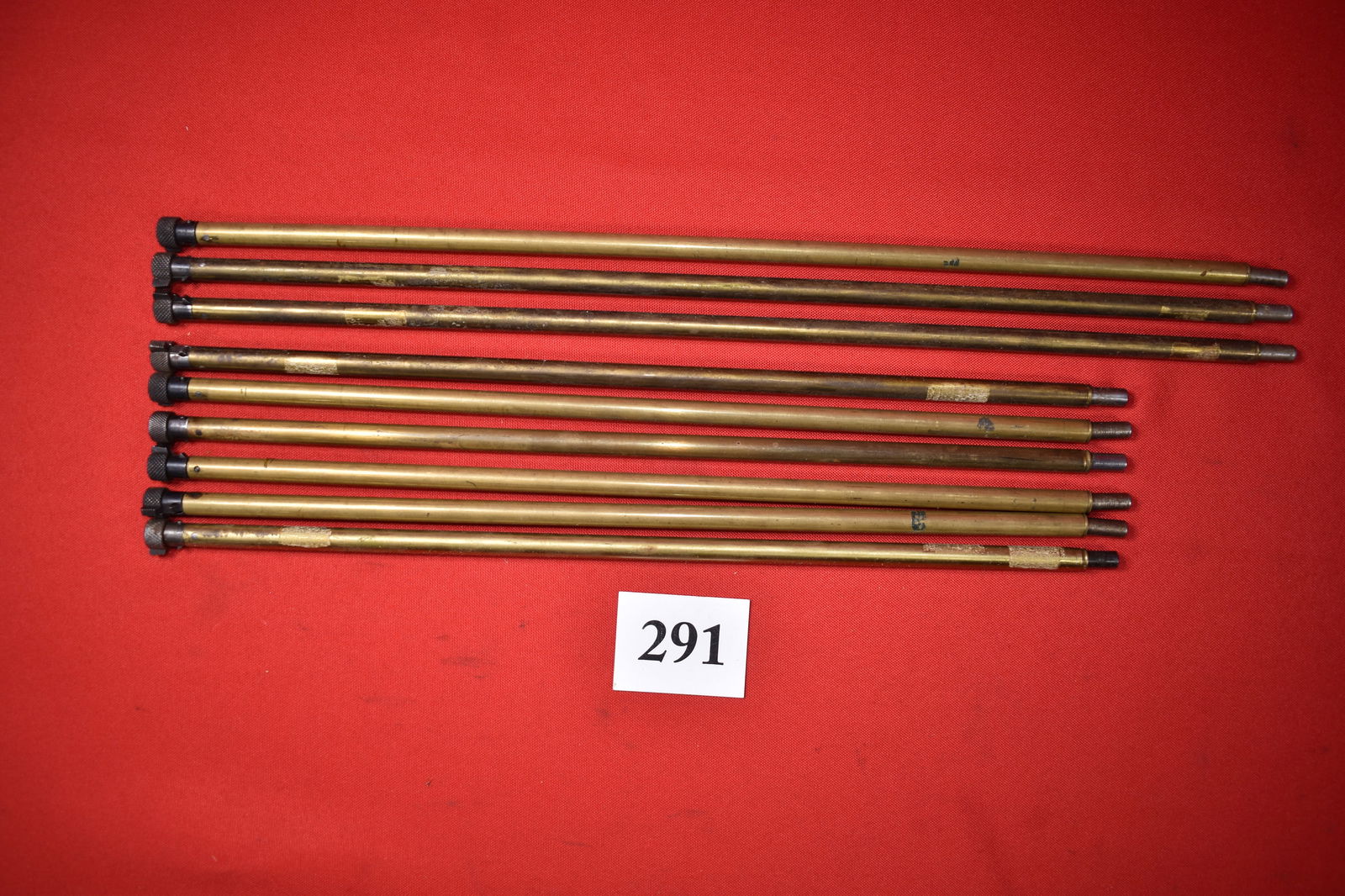 (9) Remington Model 12, 12A, 121, magazine tubes: (9) Remington Model 12, 12A, 121, magazine tubes – three are 17 ½” and six are 14 ½” – stock #42 ½