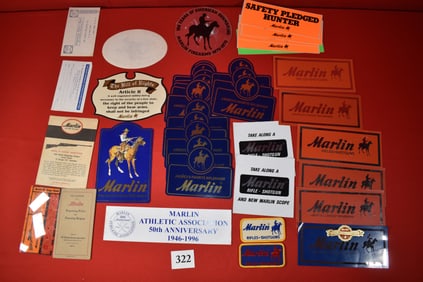 Marlin Sticker and Patch Lot, 1922 Catalog