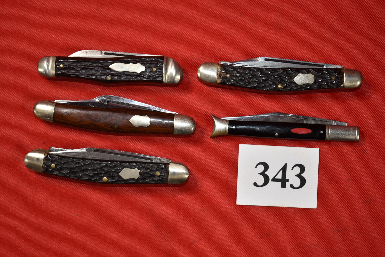 (5) Pocket Knives: (5) Pocket Knives, Three Edge Brand Germany, Two SXM Titusville