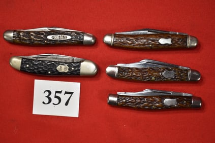 (5) Vintage Pocket Knives, Crocible Knife Co.