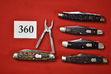 (5) Vintage Pocket Knife Lot: W. Bingham Co.
