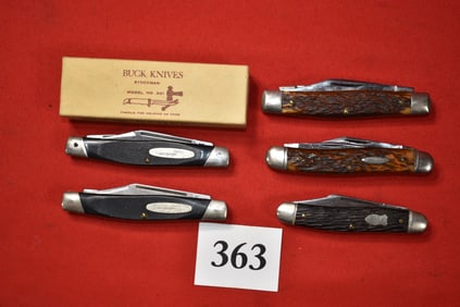 (5) Pocket Knife Lot: Two Buck Knives