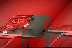 WWII LC Smith & Corona Model 8-12 Typewriter: WWII LC Smith & Corona Model 8-12 Typewriter with Hi-Lo Stand mfg. by Metalstand, no shipping & handling