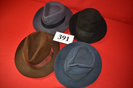 (4) Federa Hats, Peerless, Brooks Brothers
