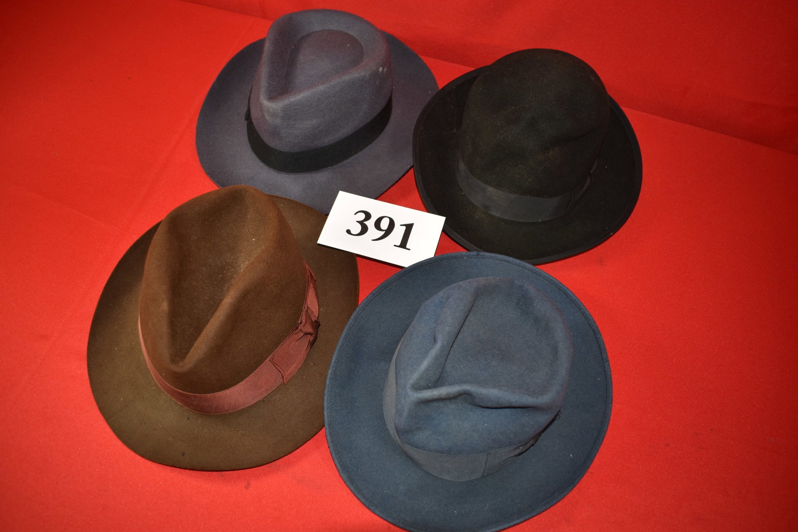 (4) Federa Hats, Peerless, Brooks Brothers: (4) Federa Hats, Peerless, Brooks Brothers, Marathon Triway and China