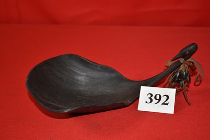 11 ½” Buffalo Horn Spoon, Bird Head Effigy