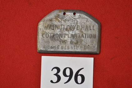 1763 “Walnut Cove Hall Cotton Plantation” Slave tag