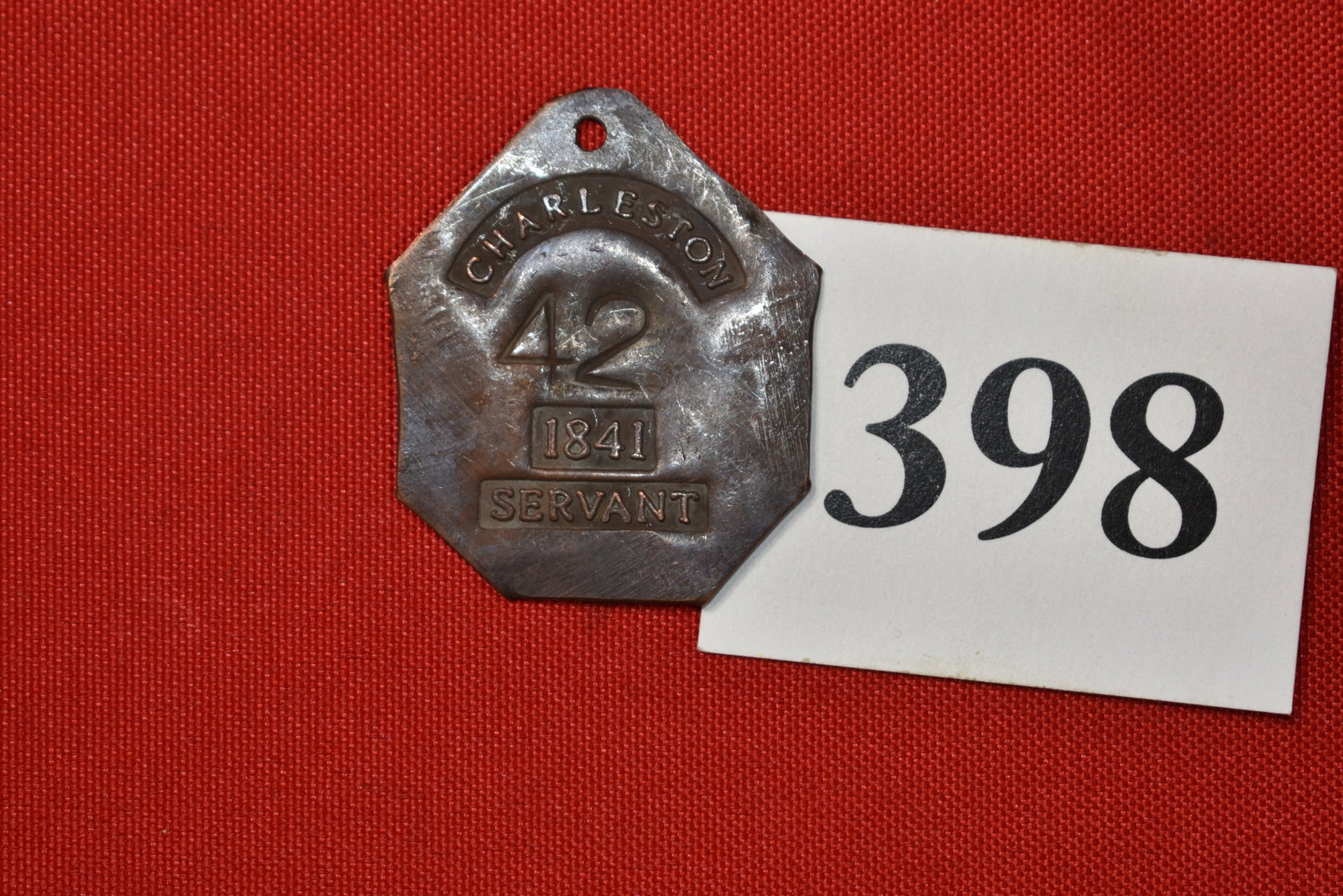 1841 Charleston Servant Slave tag #42: 1841 Charleston Servant Slave tag #42