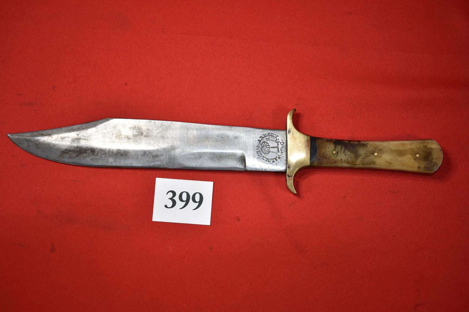 15” Bone handle Bowie Knife: 15” Bone handle Bowie Knife, Palmetto Armory Columbia S.C. 1852