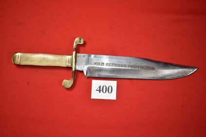 15 1/8” Bone Handle Bowie Knife