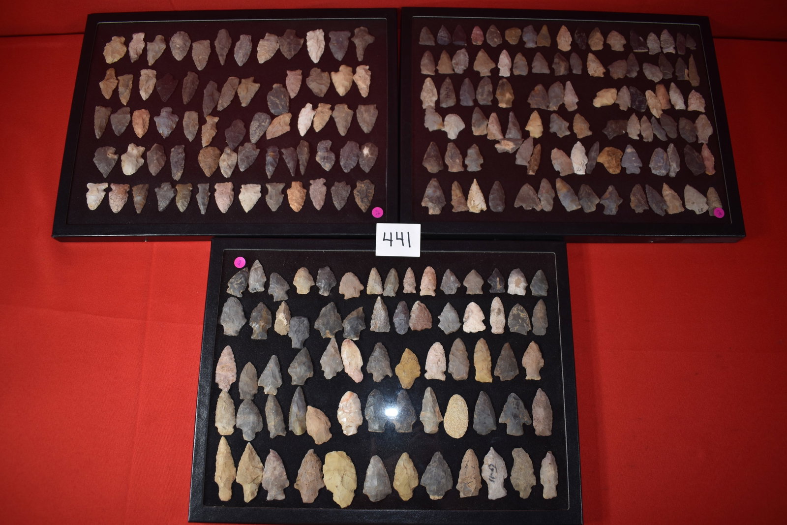 (3) Large Frames of Arrowheads: (3) Large Frames of Arrowheads 12 x 16