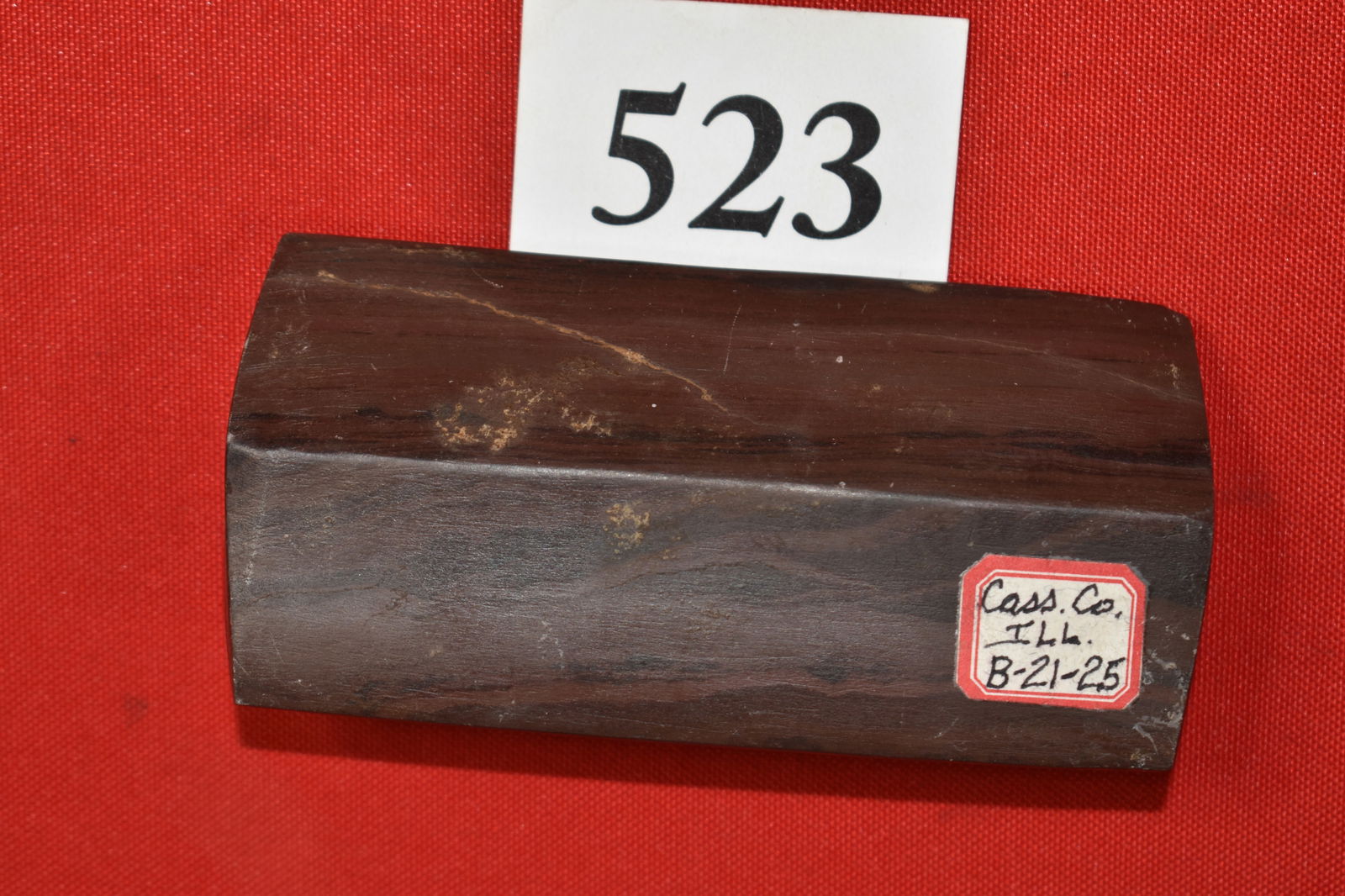 Brown Slate Bannerstone Cass. Co. Ky. Cradle: Beautiful Brown Slate Bannerstone Cass. Co. Ky. Cradle (but not break) 4 3/8”