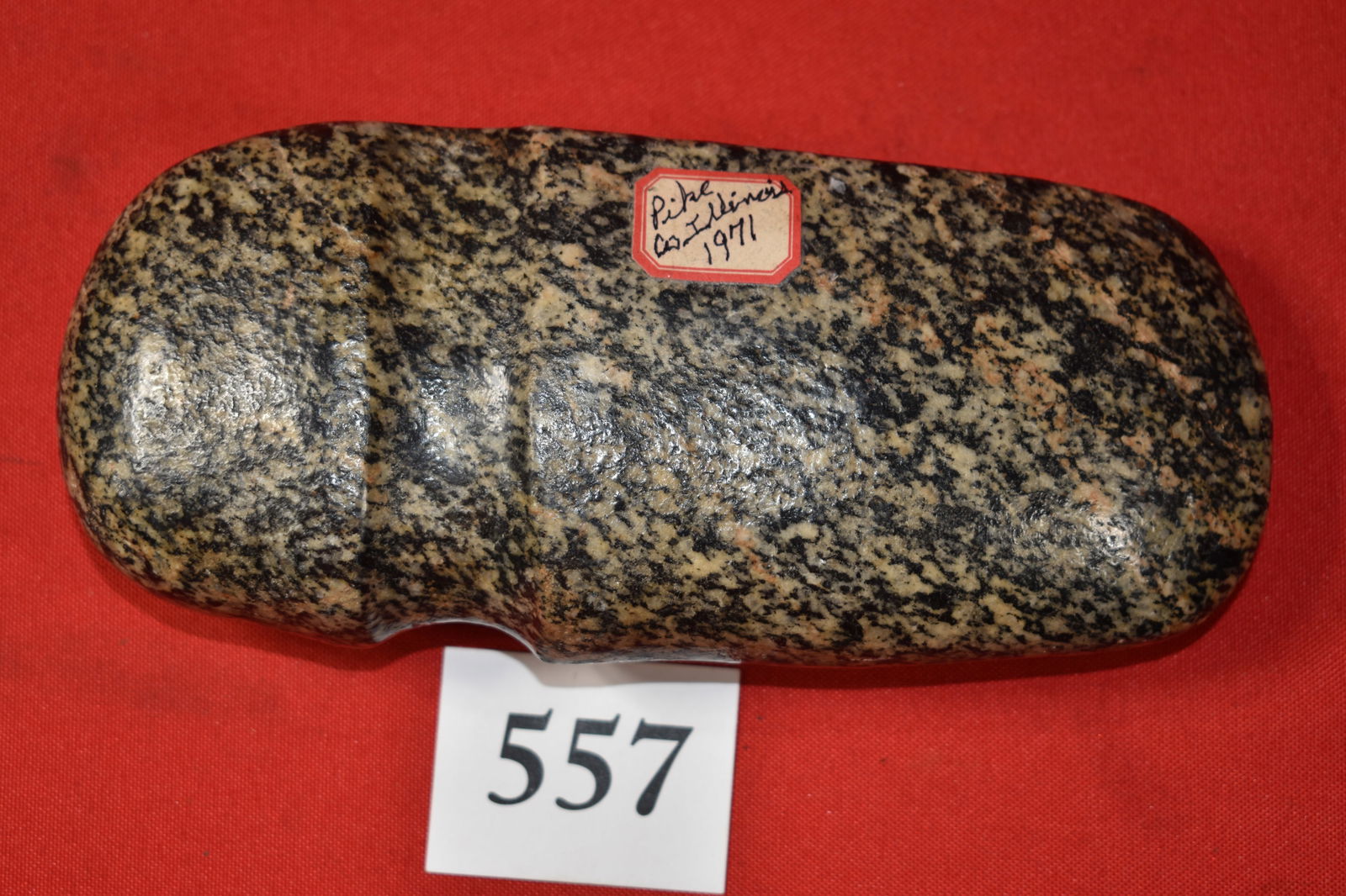 ¾ Groove Hardstone Axe: ¾ Groove Hardstone Axe – Pike Co. Ill., 8”