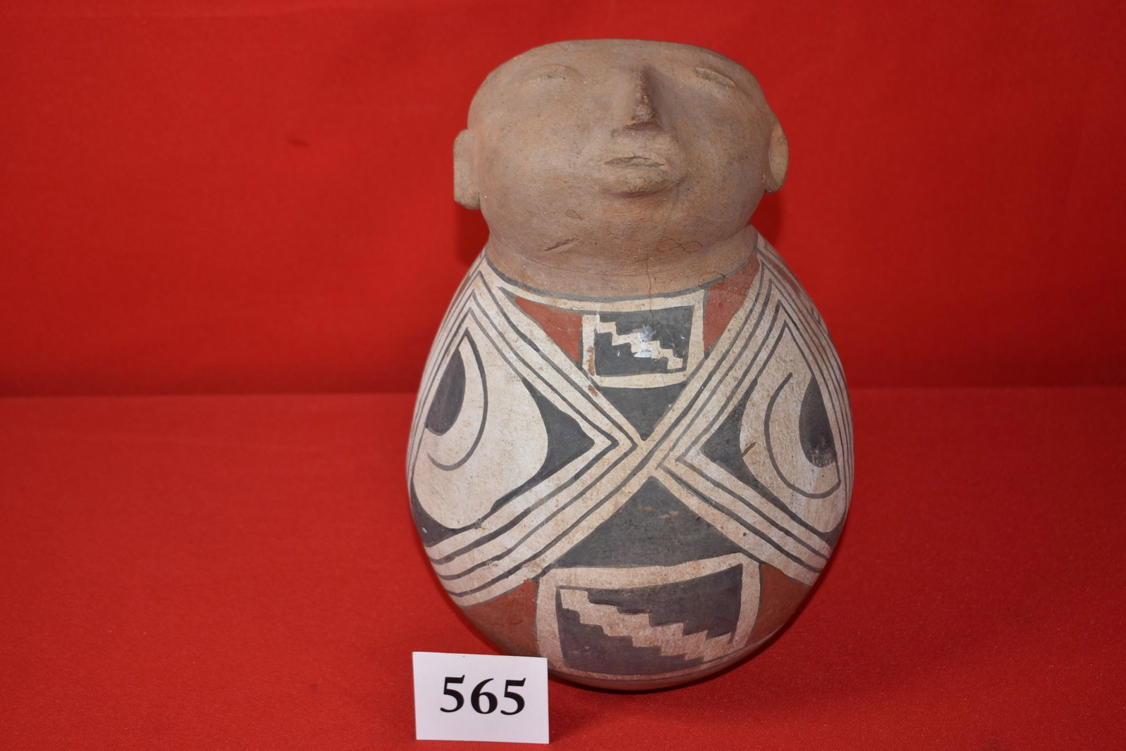Human Effigy Southwest: Human Effigy Southwest – painted bottle – restored – 10”