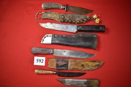 4 Old West Knives & Sheaths