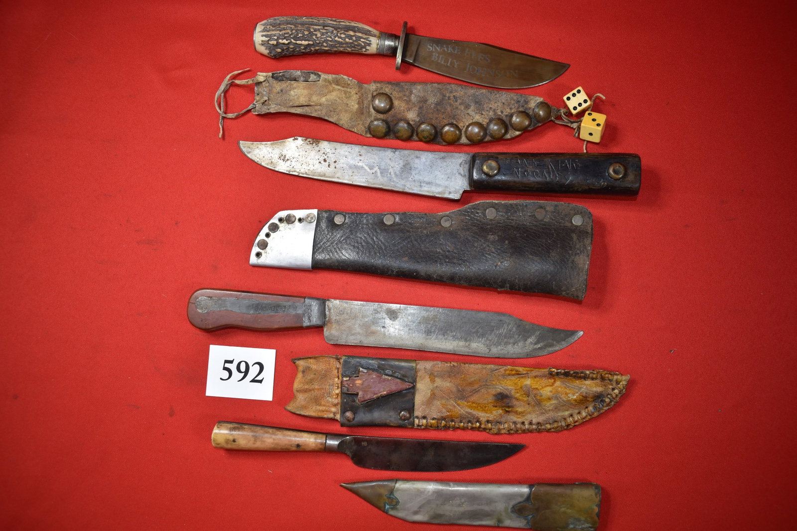 4 Old West Knives & Sheaths: 4 Old West Knives & Sheaths – Cowboy