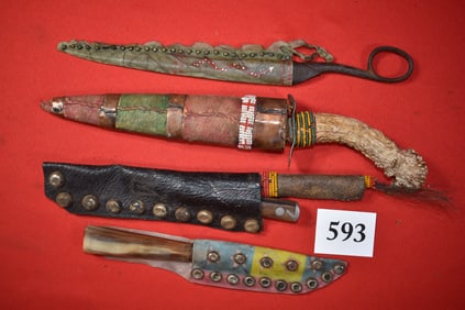 4 Old West Knives & Sheaths