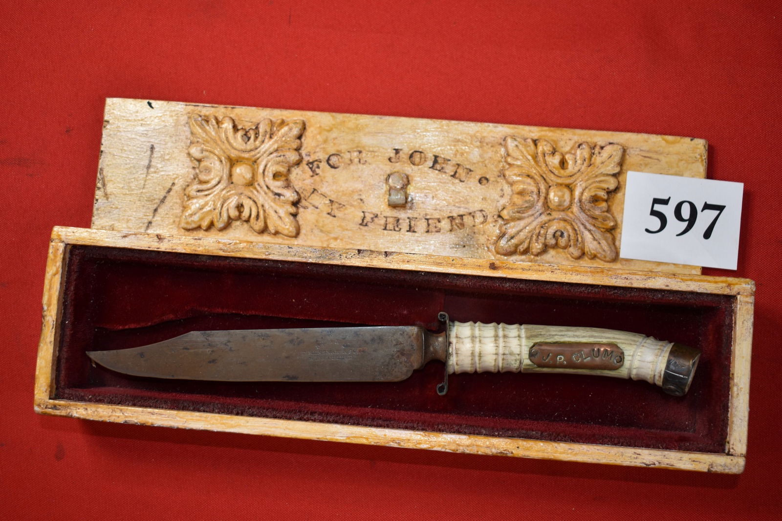 Presentation Cased Knife: Presentation Cased Knife – John Clume