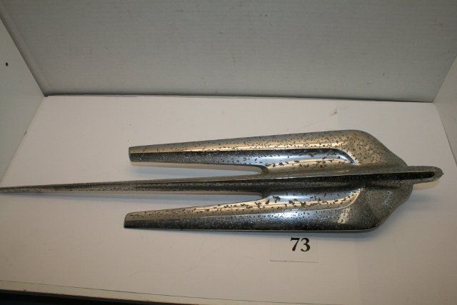 Flying Lady hood ornament: 1956 Cadillac DeVille Flying Lady hood ornament, bad pitting, P/N 1463388, 21” long