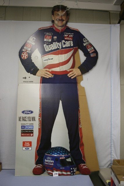 2 Dale Jarrett full size dealer display: 2 Dale Jarrett full size dealer display free standing figures 72” tall