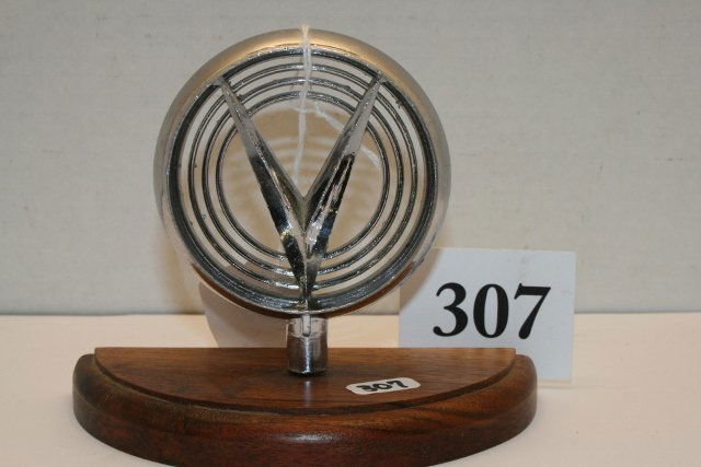 Mounted 1955 Buick hood ornament: Mounted 1955 Buick hood ornament, some pitting. 3” dia.