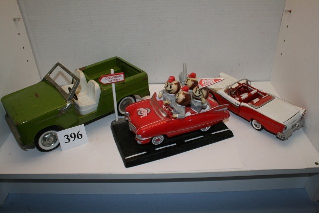 Job lot: Nylint Jeep, Ohio State fan car,1957 die cast : Job lot: Nylint Jeep, Ohio State fan car,1957 die cast Chevrolet convertible.