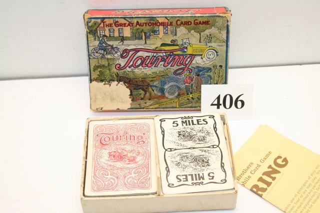 1930’s Touring Automobile Card Game: Rare 1930’s Touring Automobile Card Game, damage on top of lid.