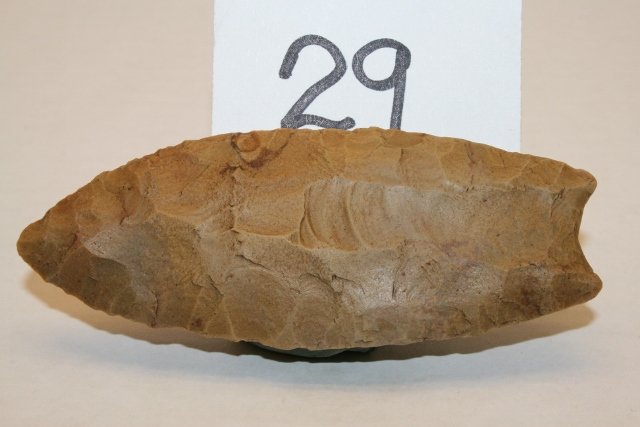 Yellow Jasper Clovis Point: 3 5/8” Yellow Jasper Clovis Point – Mason Co. West Virginia – Ex. David Koon, T. Hale Coll. – Nice!