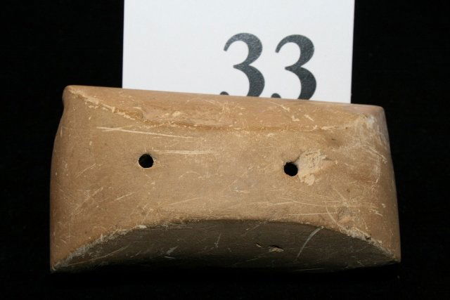 Claystone Semi Keeled Gorget: 2 7/8” Claystone Semi Keeled Gorget – Adams Co. Ohio – Rare!