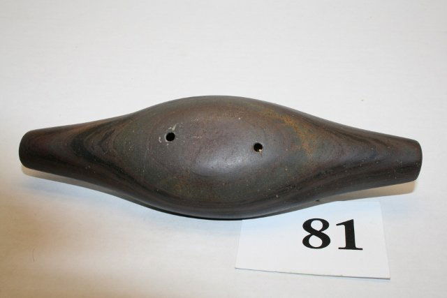 Expanded Center Gorget: 5 7/8” Red Banded Slate Expanded Center Gorget – Hocking Co. Ohio – Jackson C.O.A G9+ and – Putty C.O.A. G10