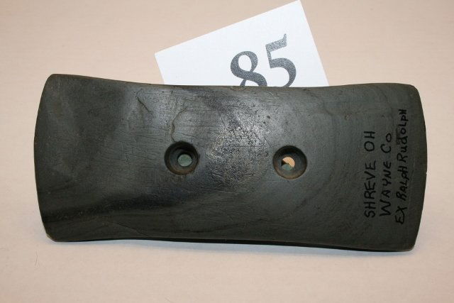 Banded Slate Gorget: 4 11/16” Banded Slate Gorget – Shreve, Wayne Co. Ohio – Ex. Ralph Rudolph, Fallt Coll’s – ding to one corner