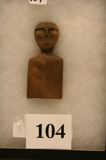 Carved Wood Inuit Figure: 3 1/4" x 1 5/8" Carved Wood Inuit Figure