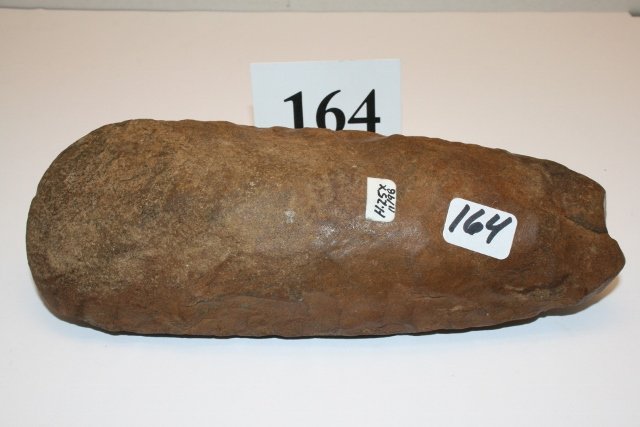 Dover Chert Celt: 6 ¾” Dover Chert Celt with highly polished bit – Stewart Co. Tenn. – old chip to bit