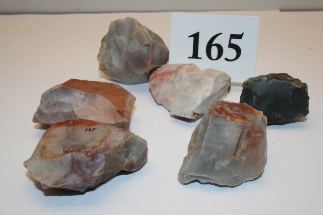 Group of 6 Flint Ridge Cores: Group of 6 Colorful Flint Ridge Cores – largest 2” – Licking and Perry Co’s Ohio