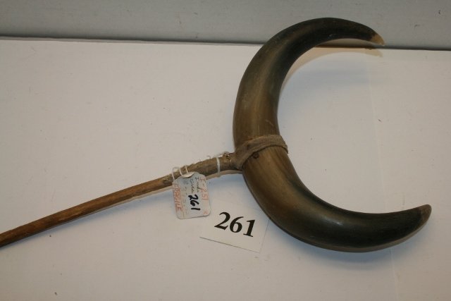 Horn Dance Wand: 15 ¾” x 8” Horn Dance Wand – Circa 1900-1920’s