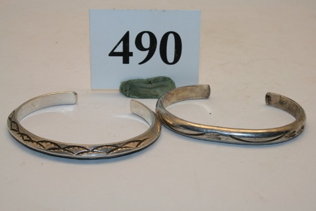 (2) Solid Silver Bracelets