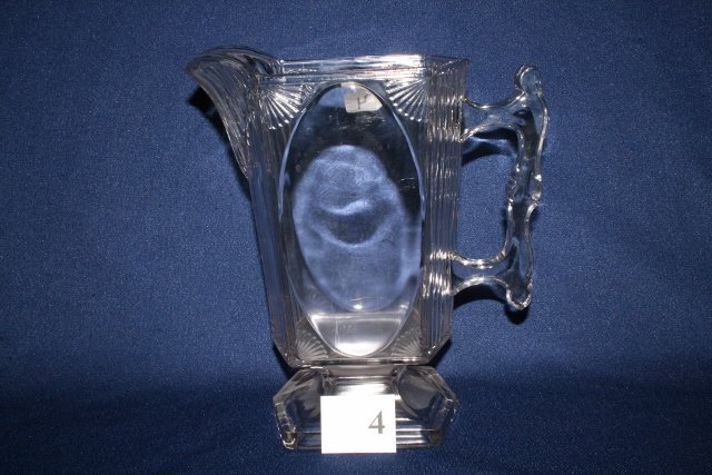 10” Clear Victorian Pitcher: 10” Clear Victorian Pitcher with handle – few straw marks