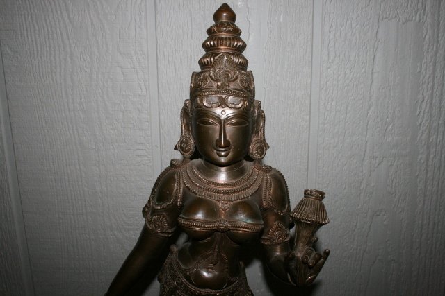 Solid Brass Oriental Statue - 2