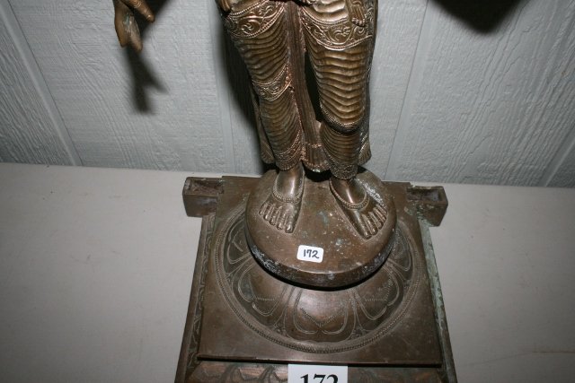 Solid Brass Oriental Statue - 3