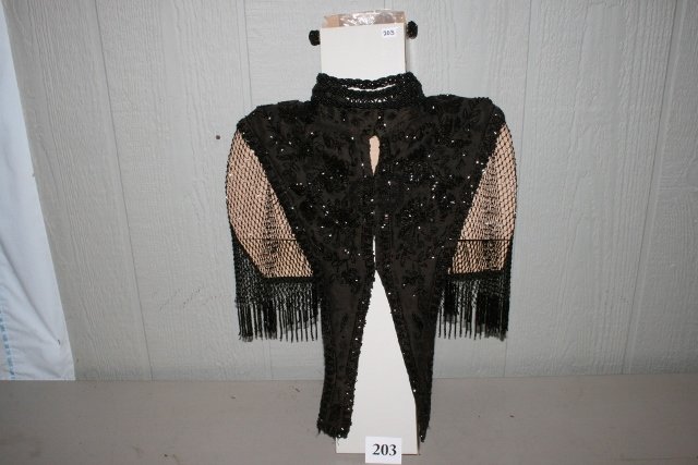 Victorian Black Beaded Vest: Victorian Black Beaded Vest & 3 Victorian Chokers – beautiful condition