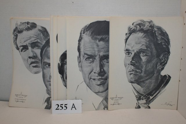 Charcoal Portraits Academy Award Stars: Several Charcoal Portraits Academy Award Stars by Nicholas Volpe – Jimmy Stewart, Ernest Borgnine, Sophia Loren, Charleton Heston