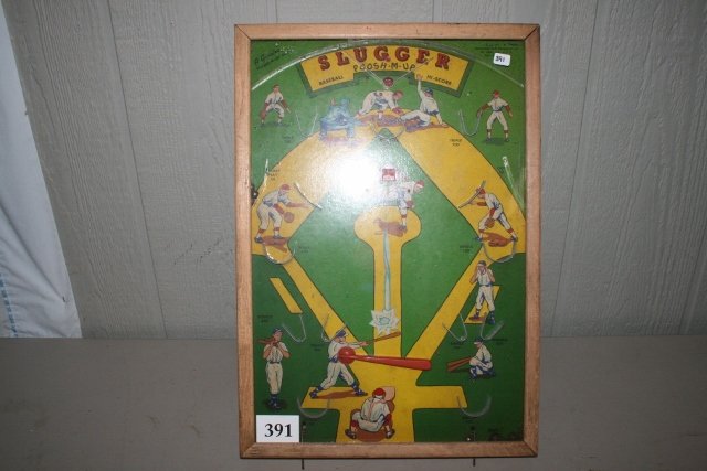 Poosh – M- Up Slugger Baseball Game: Poosh – M- Up Slugger Baseball Game North Western Products Co. St. Louis – 14” x 20”