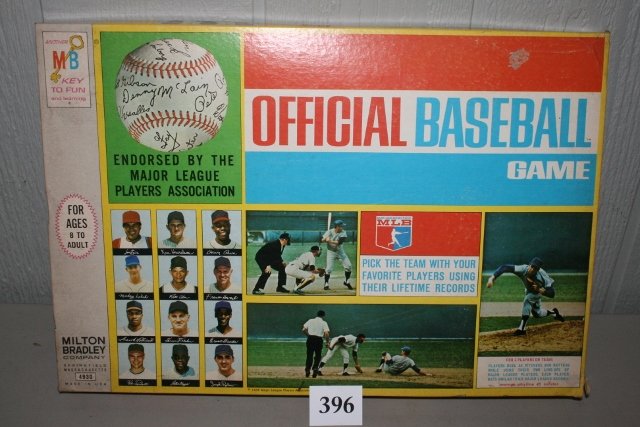 Milton Bradley Offical Baseball Game: Milton Bradley Offical Baseball Game - #4930 Endorsed by the Major League Players Association – box top alittle torn