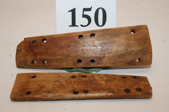 (2) Ivory Perforated & Armor Plates: (2) Ivory Perforated & Polished Armor Plates – largest 4 5/8” long