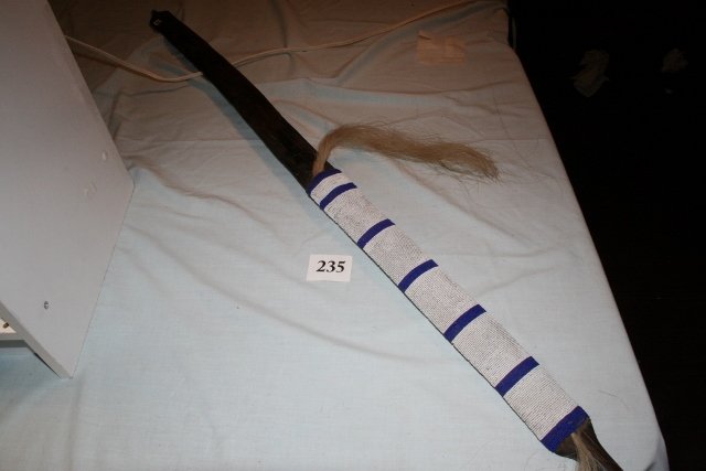 Sioux Bead Decorated Bow: 45” Fine Sioux Bead Decorated Bow – Ogallala, Nebraska