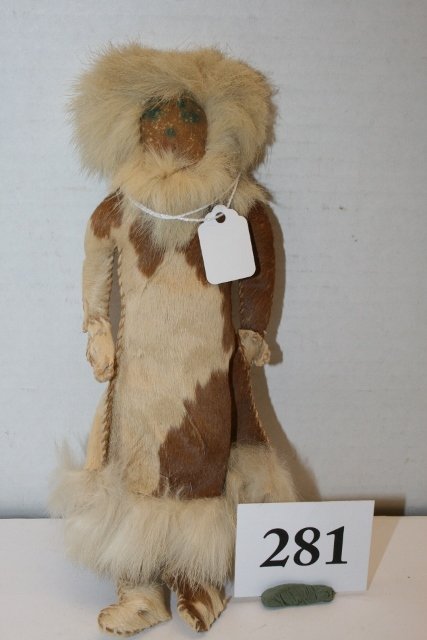 Inuit Hand Made Doll, Baby Seal Hide & Wolf Fur Trim: 8 ½” Inuit Hand Made Doll, Baby Seal Hide & Wolf Fur Trim, Nice