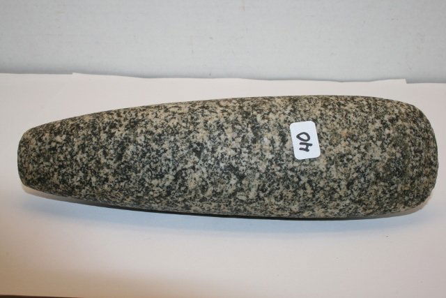 Black-White Speckled Hopewell Celt: 8 ¾” x 2 ½” Black-White Speckled Hopewell Celt – Knox Co. Ohio