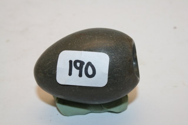 Green Pipestone Oval Pipe: 1 5/8” x 1 1/8” Green Pipestone Oval Pipe – Feurt Site Scioto Co. Ohio