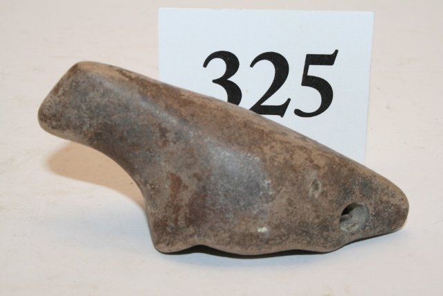 Pipestone Birdstone: 3 ¼” x 1 3/8” Pipestone Birdstone – Lawrence Co. Ohio – Grade 9+ Jackson C.O.A., Partain C.O.A.